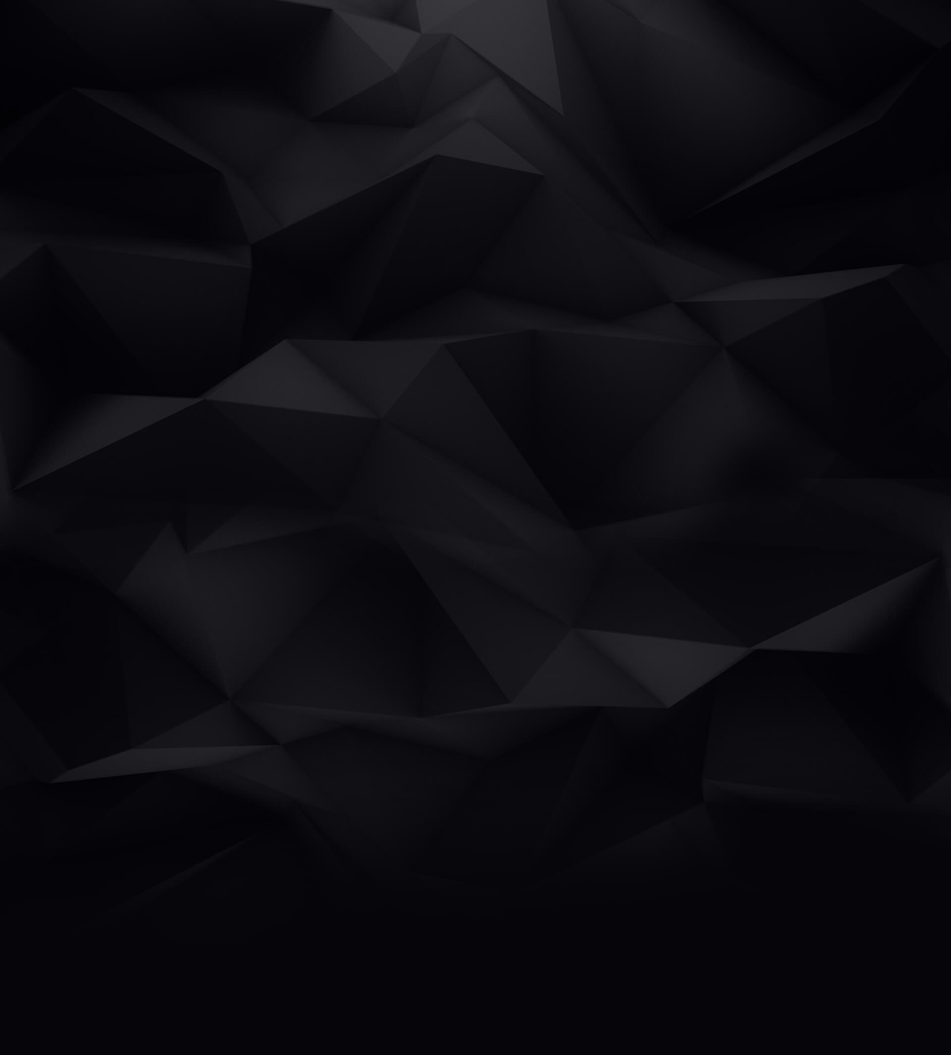 Abstract dark low-poly geometric background in deep navy, black and gray, suggesting a secure data network.